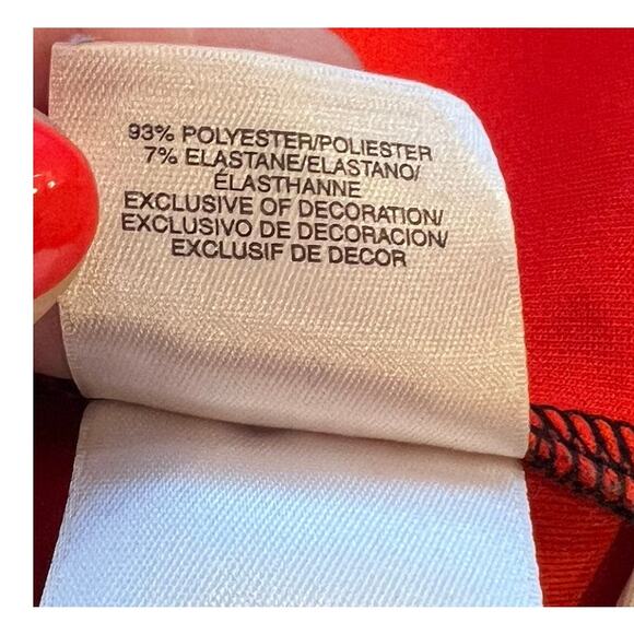 Anne Klein Colorblock Neoprene Tunic Top Sz L Unique Minimalist Statement Funky - Picture 7 of 9